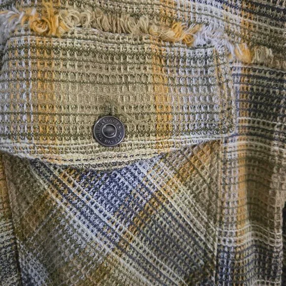 Free People We The Free Anneli Shirt Jacket Plaid Pockets Oversized Size XS - Picture 4 of 7